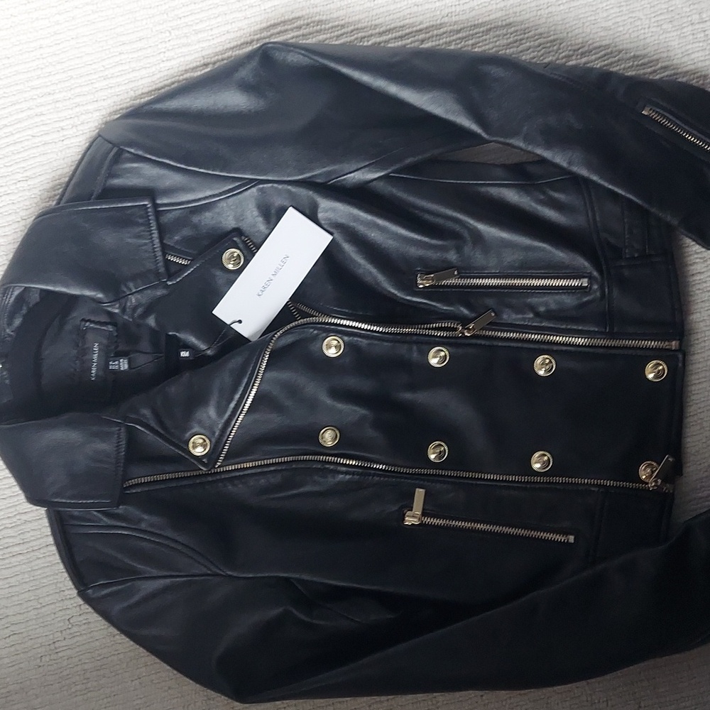 Karen Millen Bomber Leather Jacket